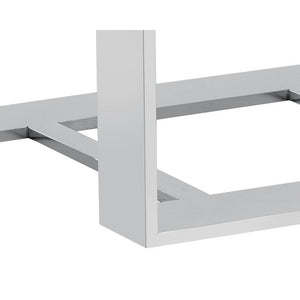 Dalton End Table - Stainless Steel High Gloss White