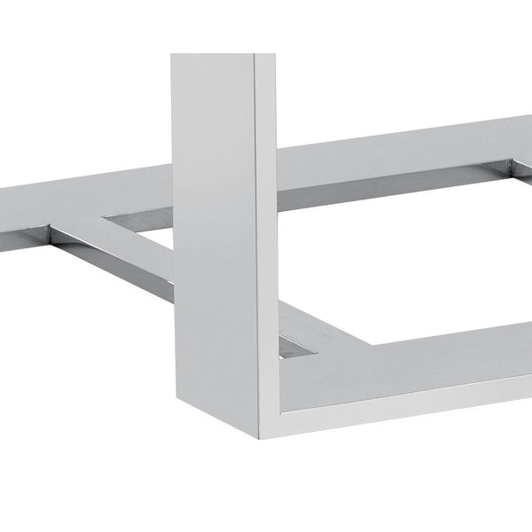 Dalton End Table - Stainless Steel High Gloss White