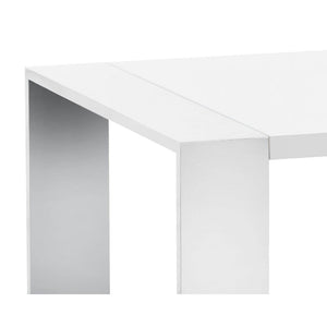 Dalton End Table - Stainless Steel High Gloss White