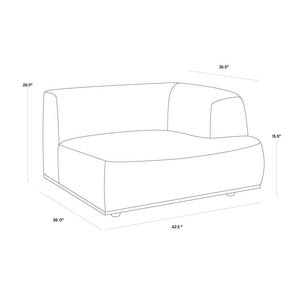Darren Modular Right Armchair - Smokescreen