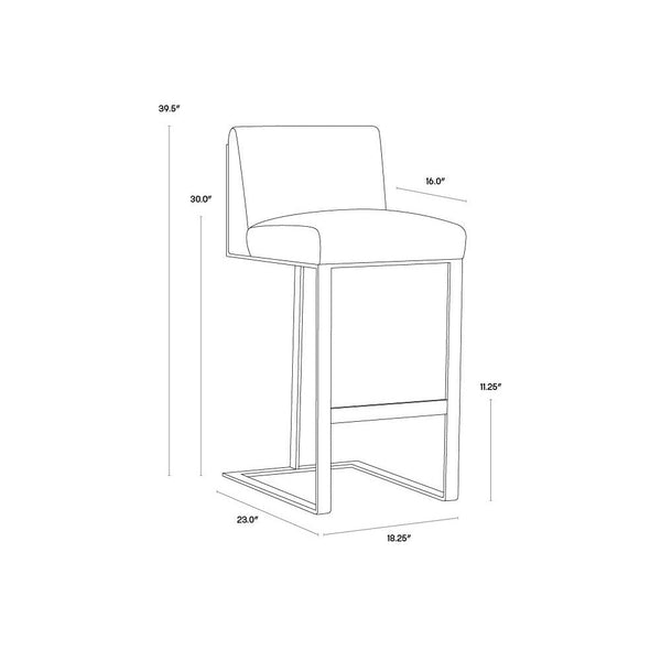 Dean Barstool - Antique Brass - Cantina Black