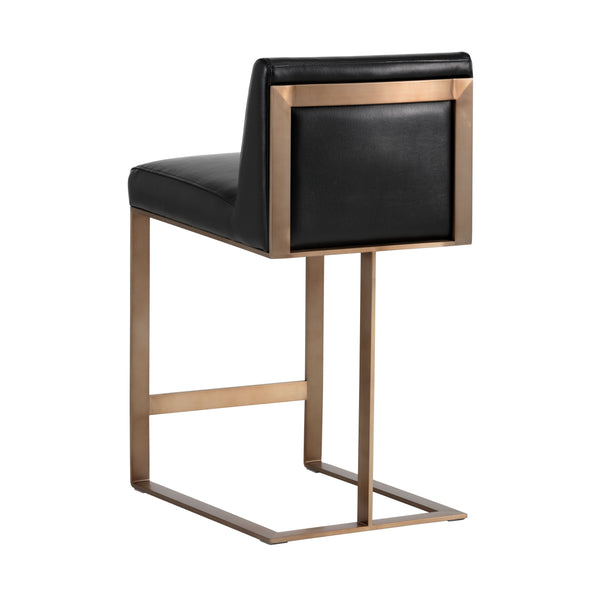 Dean Counter Stool - Antique Brass - Cantina Black