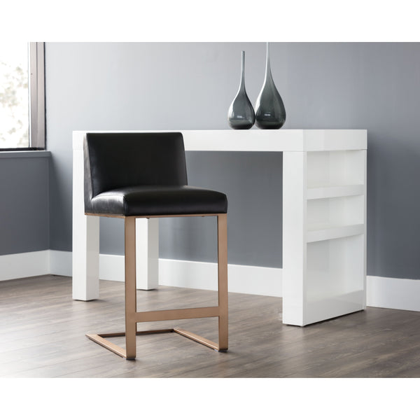 Dean Counter Stool - Antique Brass - Cantina Black