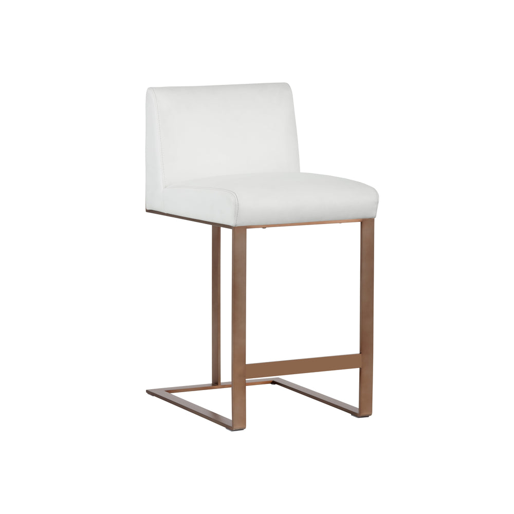 Dean Counter Stool - Antique Brass - Cantina White