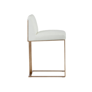Dean Counter Stool - Antique Brass - Cantina White
