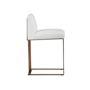 Dean Counter Stool - Antique Brass - Cantina White