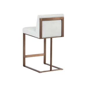 Dean Counter Stool - Antique Brass - Cantina White