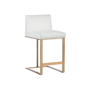 Dean Counter Stool - Antique Brass - Cantina White