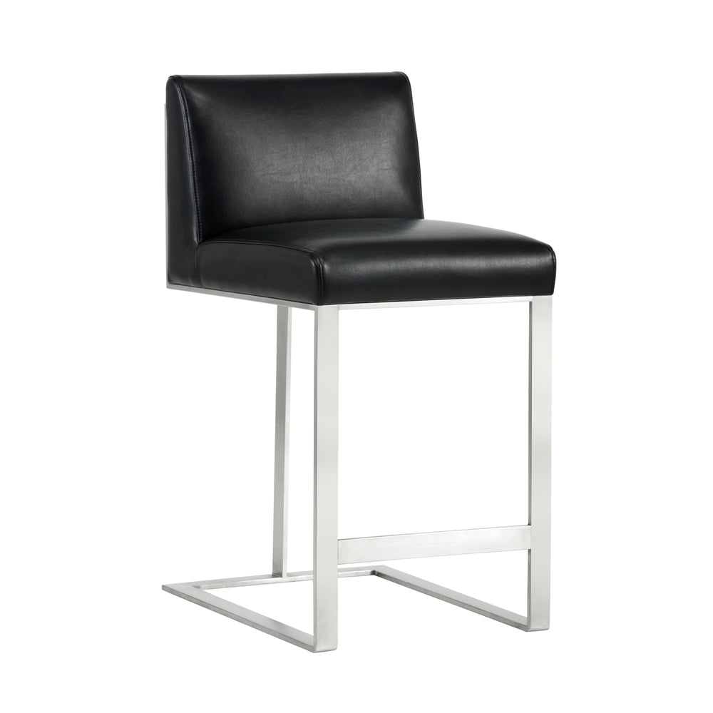 Dean Counter Stool - Stainless Steel - Cantina Black