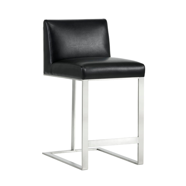 Dean Counter Stool - Stainless Steel - Cantina Black