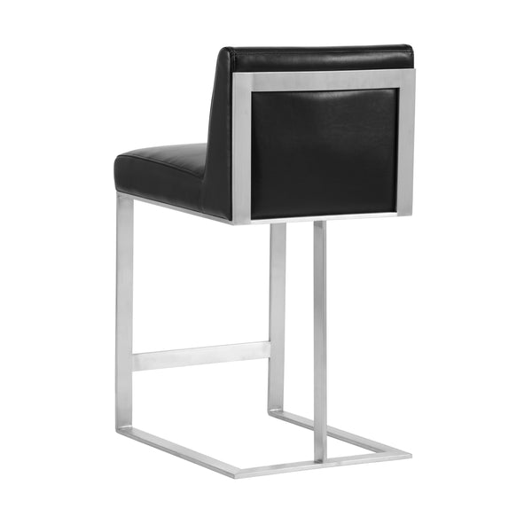 Dean Counter Stool - Stainless Steel - Cantina Black