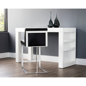 Dean Counter Stool - Stainless Steel - Cantina Black