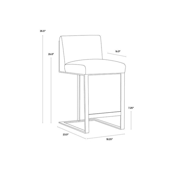 Dean Counter Stool - Stainless Steel - Cantina Black