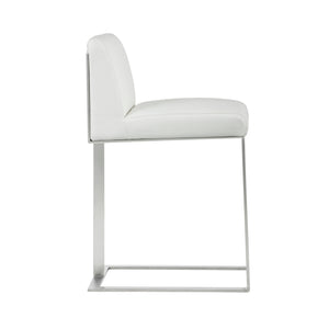 Dean Counter Stool - Stainless Steel - Cantina White