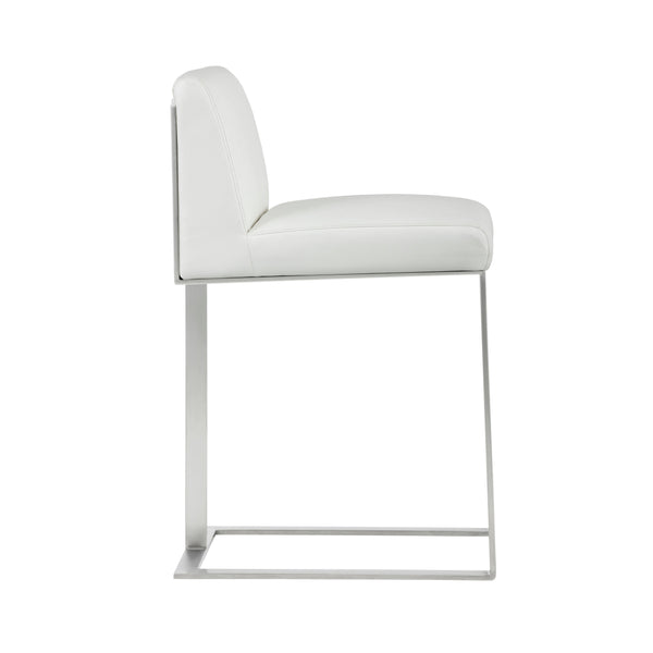 Dean Counter Stool - Stainless Steel - Cantina White