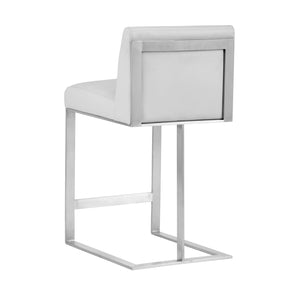 Dean Counter Stool - Stainless Steel - Cantina White