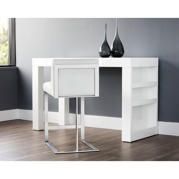 Dean Counter Stool - Stainless Steel - Cantina White