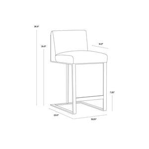 Dean Counter Stool - Stainless Steel - Cantina White