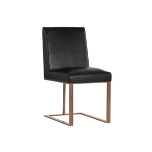 Dean Dining Chair - Antique Brass - Cantina Black