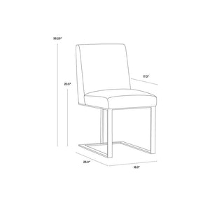 Dean Dining Chair - Antique Brass - Cantina Black