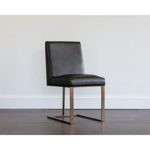 Dean Dining Chair - Antique Brass - Cantina Black