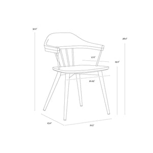 Demi Dining Armchair - Distressed Brown