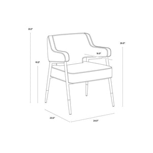 Derome Dining Armchair - Bravo Portabella