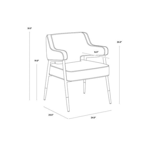 Derome Dining Armchair - Bravo Portabella
