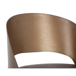 Dezirae Barstool - Antique Brass - Charcoal Black Leather