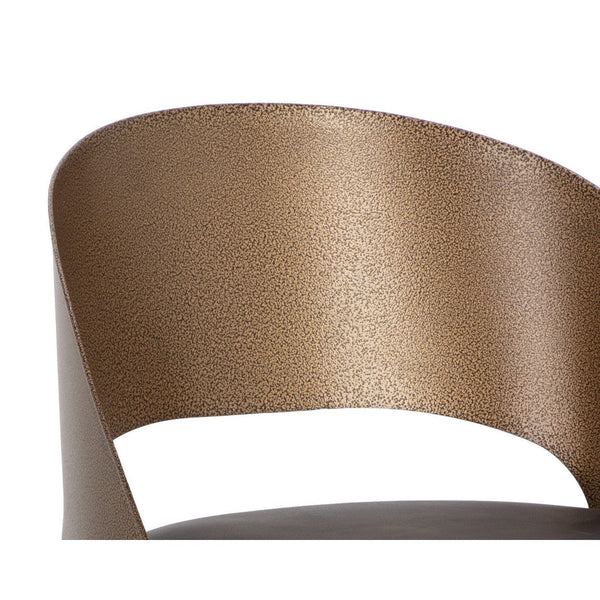 Dezirae Barstool - Antique Brass - Charcoal Black Leather