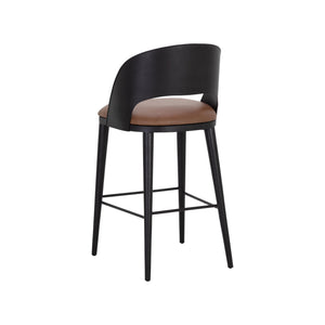 Dezirae Barstool - Black - Cognac Leather