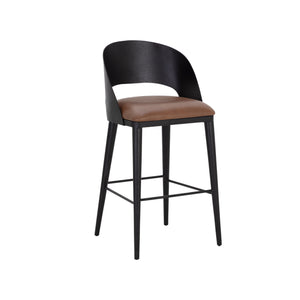Dezirae Barstool - Black - Cognac Leather