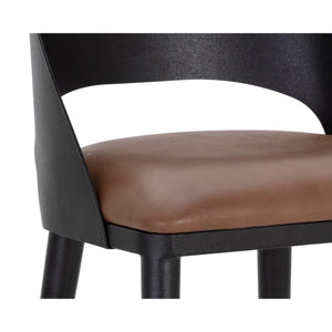 Dezirae Barstool - Black - Cognac Leather