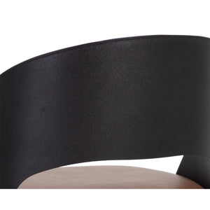 Dezirae Barstool - Black - Cognac Leather