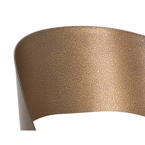 Dezirae Counter Stool - Antique Brass - Charcoal Black Leather