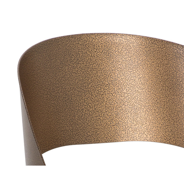 Dezirae Counter Stool - Antique Brass - Charcoal Black Leather