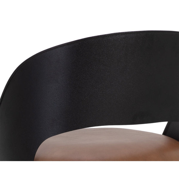 Dezirae Counter Stool - Black - Cognac Leather