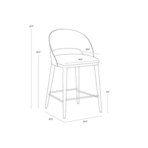 Dezirae Counter Stool - Black - Cognac Leather