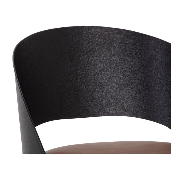 Dezirae Counter Stool - Black - Cognac Leather