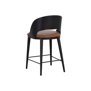 Dezirae Counter Stool - Black - Cognac Leather