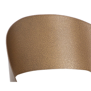 Dezirae Dining Chair - Antique Brass - Charcoal Black Leather