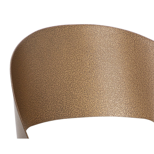 Dezirae Dining Chair - Antique Brass - Charcoal Black Leather