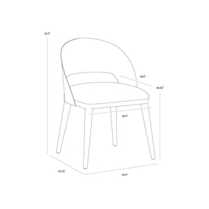 Dezirae Dining Chair - Antique Brass - Charcoal Black Leather