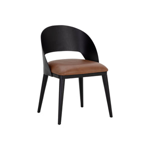 Dezirae Dining Chair - Black - Cognac Leather