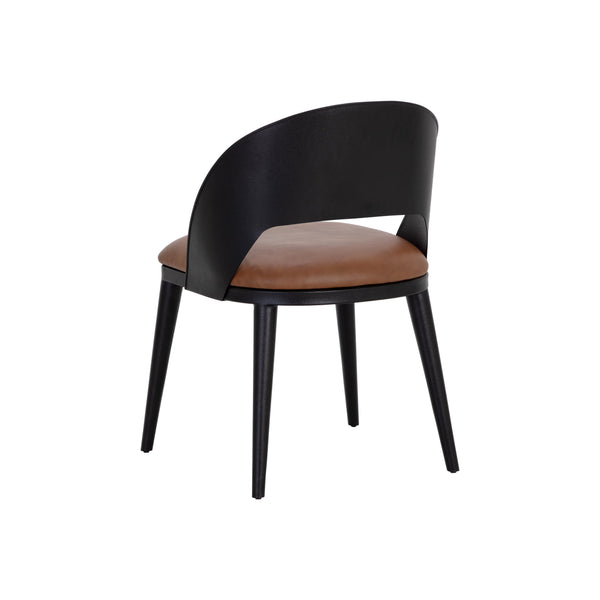Dezirae Dining Chair - Black - Cognac Leather