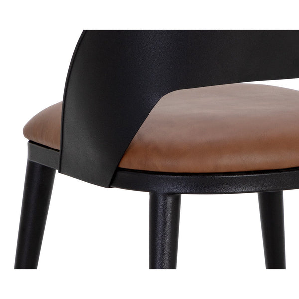 Dezirae Dining Chair - Black - Cognac Leather