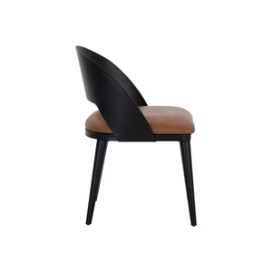 Dezirae Dining Chair - Black - Cognac Leather