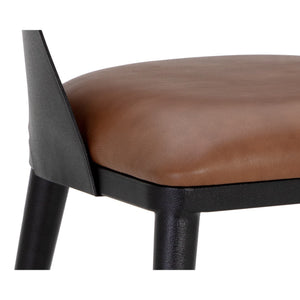 Dezirae Dining Chair - Black - Cognac Leather