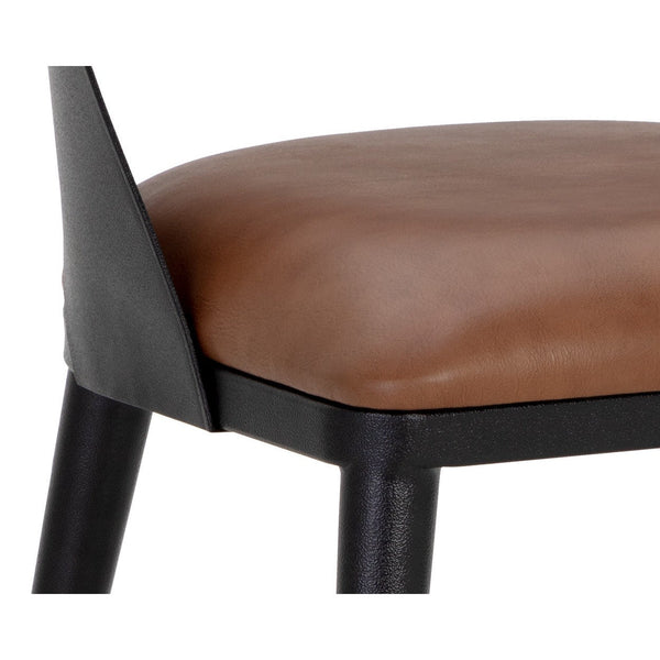 Dezirae Dining Chair - Black - Cognac Leather