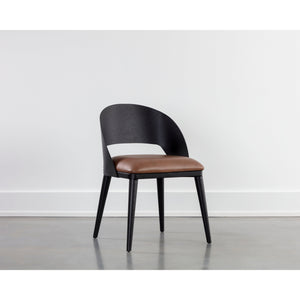 Dezirae Dining Chair - Black - Cognac Leather